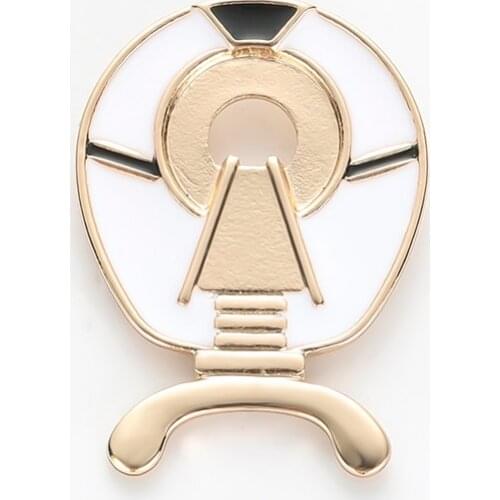 Nuclear Magnetic Resonance Lapel Pin Metal Women Medical Gift Gold Color Brooch Classic Jewelry Women Accessories Enamel Pins