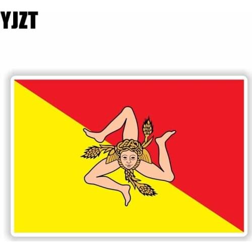 YJZT 14.5CM*9.6CM Funny Sicilia Sicily Italy Flag Car Window Decal Car Sticker 6-1722