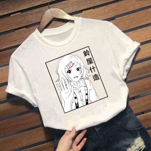 Anime Tokyo Ghoul T-shirt Print Fashion Casual Short Sleeve Loose O-neck Woman