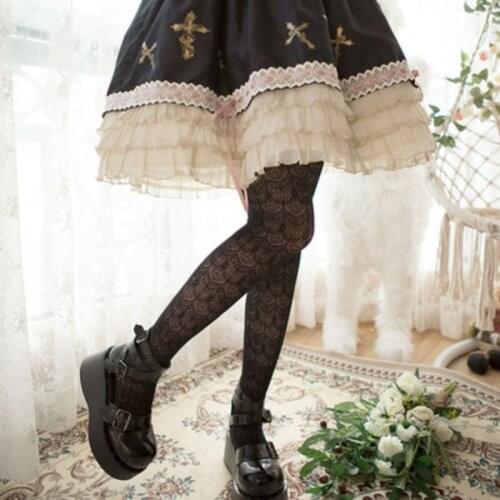 Women Japanese Pantyhose Lace Stockings Thight Gothic Lolita Stockings Panty Hose Soft Sister White Black Full Body Stockings