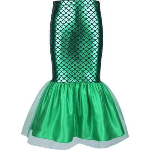 Girls Sequined Mermaid Tail Halloween Cosplay Party Costume Dress Little Girl Beachwear Sequined Fish Scale Pattern Mermaid Tail