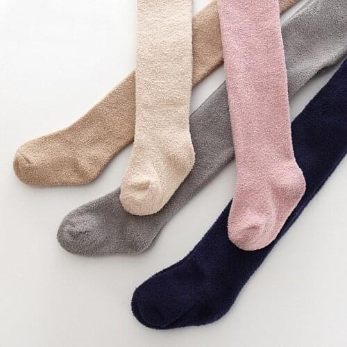 Winter Children Girls high quality Cotton Thickning Pantyhose Baby Kids Warm Pants Solid Color Terry Soft Comfortable Tights