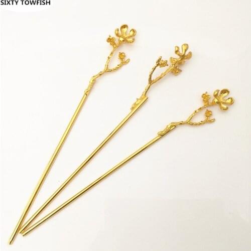 10 Pieces/lot 20mX164mm Metal Hair Accessory Silver/Gold color/KC Gold Fancy Hair Stick Fashion Headwear For women