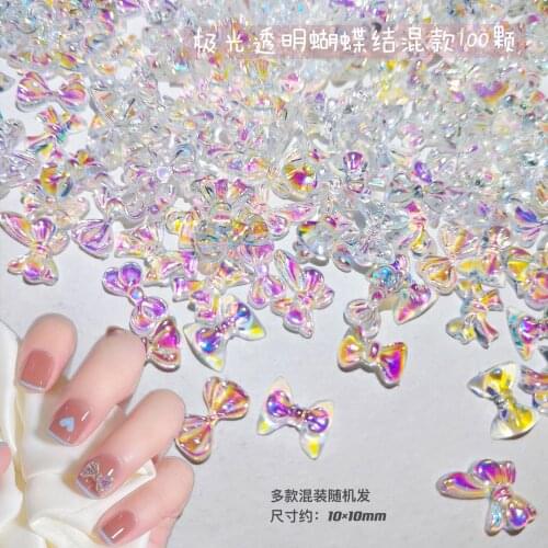 10PCS/Bag 3D Resin Butterfly Glitter AB Nail Art Decorations Aurora Home Fashion Nail Polish Ornament Manicure Accessories#SF03