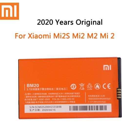 2020 years 100% Original Xiaomi BM20 BM 20 Battery For Xiaomi Mi2S Mi2 M2 Mi 2 Mobile Phone Replacement Batteries 2000mAh