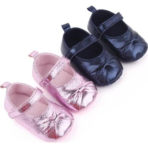 2021 Spring Baby Shoes PU Leather Newborn Boys Girls ShoesPrincess Bowknot Baby Prewalker