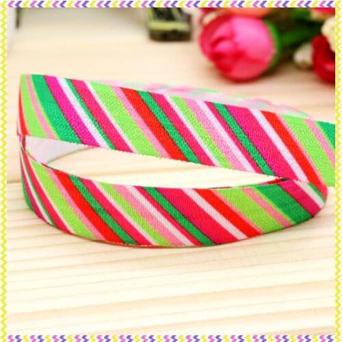 5/8'' Free shipping Fold Elastic FOE chevron printed headband headwear hairband diy decoration wholesale OEM P4337