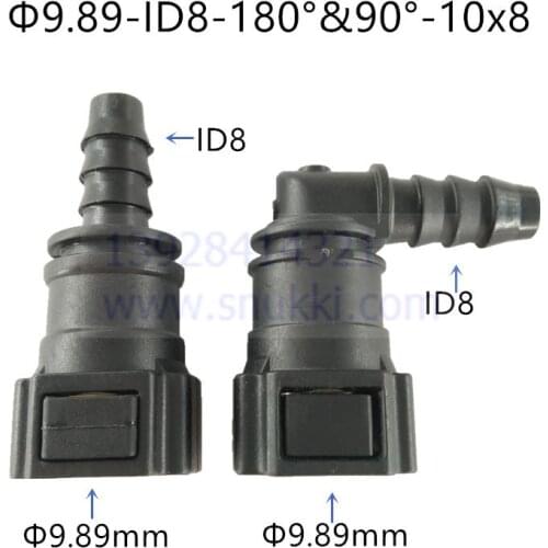 9.89mm-ID8 female plastic connector auto Fuel line quick connector gasoline filter connector 5 pcs one lot