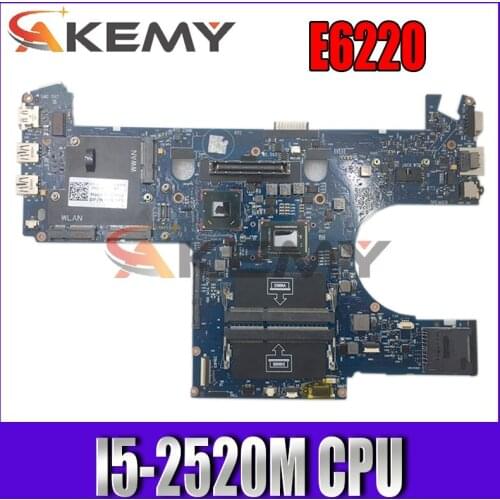 Akemy For Dell Latitude E6220 Laptop Motherboard 0R97MN CN-0R97MN Main Board I5-2520M CPU DDR3 6050A2428801-MB-A01