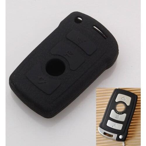 BBQ@FUKA Leather Texture Silicone Car Remote Key Keyless Cover case fit for Bmw 7 Series 745i 750i 760i Key Case 3BTN