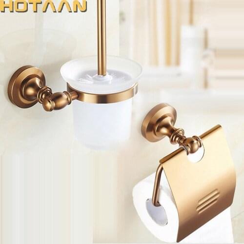 Free shipping,Aluminium Bathroom Accessories Set,toilet brush holder,Paper Holder,bathroom sets,antique brass HT-810400-2