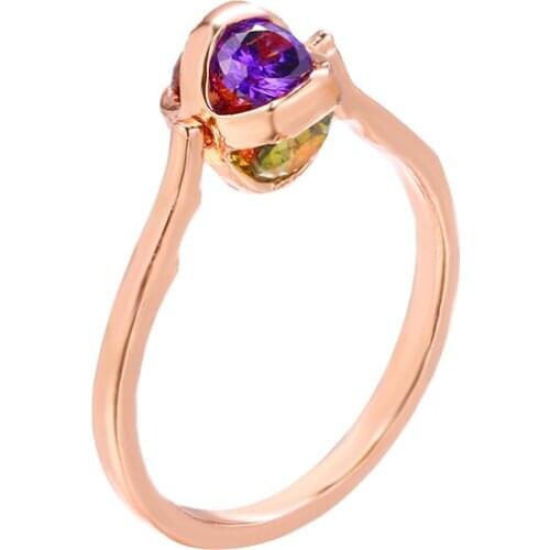 Bettyue New Arrival Jewelry For Female Charming Classic Round Appearance Ring With Four Color Zirconia Fancy Ornament