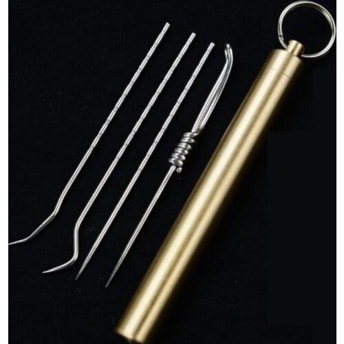 Stainless Steel Toothpick Set With Portable Toothpick Holder Outdoor Household Travel Seal Storage Container Box Case