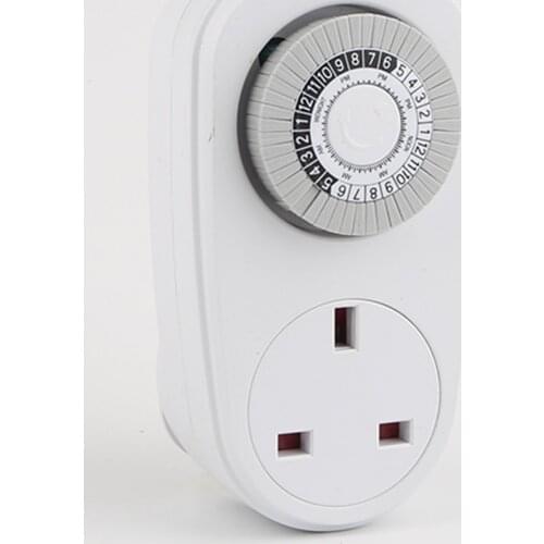 Home Interval Clock/Mechanical Timer/UK Wall Plug Socket/24H Control Switch/Wall Plate/Socket Panel/7 Days Weekly