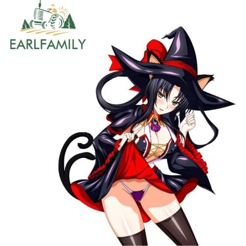 EARLFAMILY 13cm x 10.4cm for Kuroka High School DxD Anime Decal Laptop Funny Car Stickers RV Windshield Waterproof Decoration
