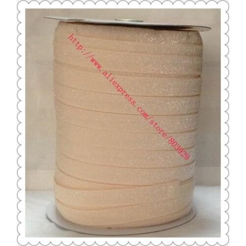 Stretch Metallic Headband Ribbon Nude Sparkle Ribbon 3/8" Elastic Frosted Glitter Velvet Ribbon