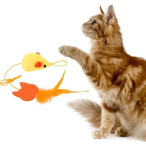 Pet Cat Feather Toy Funny Mice Toy For Kitten Cat Supplies Colorful Teaser Kitten Interactive Training Furniture & Scratchers