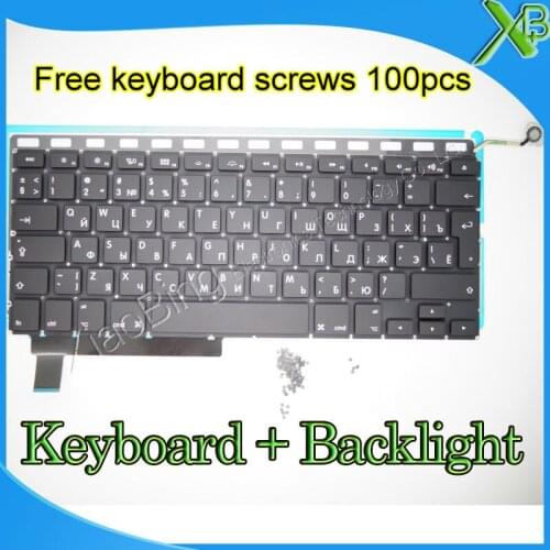Brand New RU Russian keyboard+Backlight Backlit+100pcs keyboard screws For MacBook Pro 15.4" A1286 2009-2012 Years