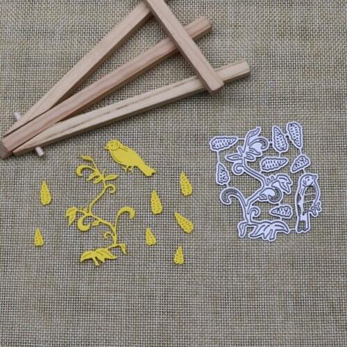 Bird Flower Branch Metal Cutting Dies Scrapbooking Stencil for Album Paper DIY Gift Card Decoration Embossing Dies New 2021