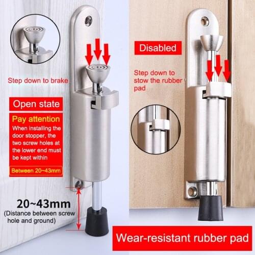 NEW Kickdown Door Stops Foot-operated Lever Door Stops Adjustable Kickdown Bronze Door Holder Door Stop Hardware Door