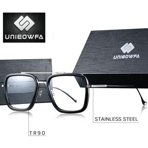 Tony Stark Optical Glasses Frame Men Anti Blue Light Blocking Prescription Eyeglasses Frame Myopia Computer Gaming Spectacles