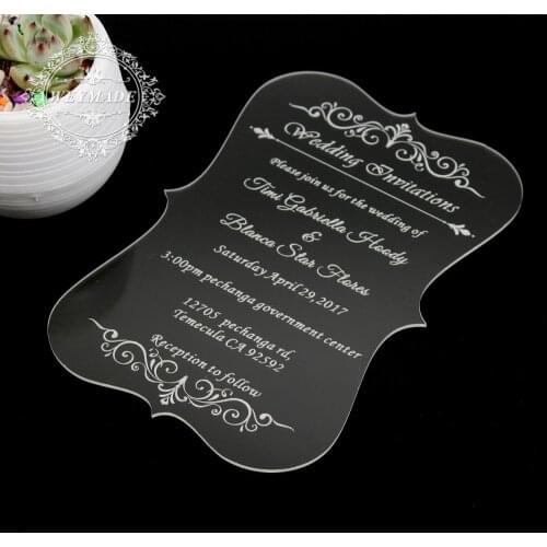 Personalized Silver Mirror Clear Acrylic Vintage Invitation For Sweet Sixteen Birthday Wedding Engagement Anniversary Party