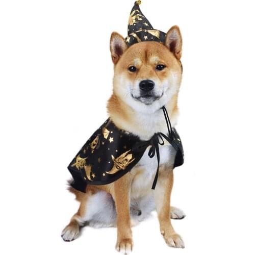 Soft Dog Cat Cloak Hat Witch Puppy Kitten Halloween Costumes Cape Holiday Cosplay Party Festival Funny Pet Supplies
