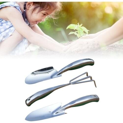 Garden Shovel 3PCS Stainless Steel Gardening Tools Anti-Slip Rubber Handle Shovel Transplanting/weeding/loosening Soil Tool