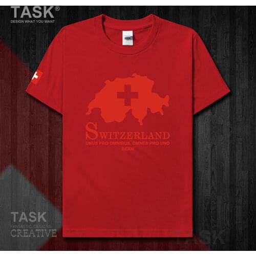 Swiss Confederation Switzerland CHE Berne T-shirt short sleeve clothes sweatshirts national team national fans summer fashion 50
