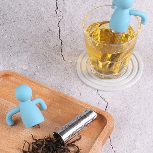 Tea Maker Silicone Cute Tea Strainers 304 Stainless Steel Mesh Separated Drainer Accessory