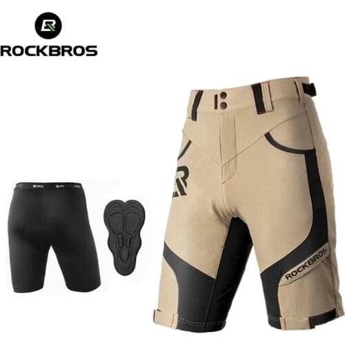 ROCKBROS Cycling Shorts Men MTB Road Bike Shorts Summer Outdoor Sports Biker Shorts Climbing Breathable Quick Dry Double Layer