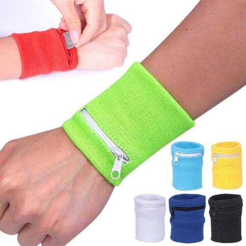 1Pcs Wallet Pouch Wrist Wrap Bandage Support Zipper Running Sports Wrist Guard Fitness Wristband Bandage Support Breathable