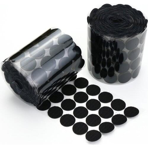 10/15/20/25MM 100Pairs Dots Self Adhesive Fastener Tape Adhesive Strong Glue Magic Sticker Round Coins Hook Loop