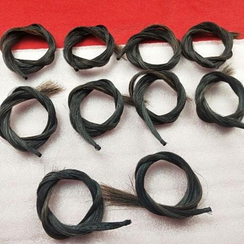 10 hanks violin viola cello Mongolia natural black bow hair horse tail 80-85 cm