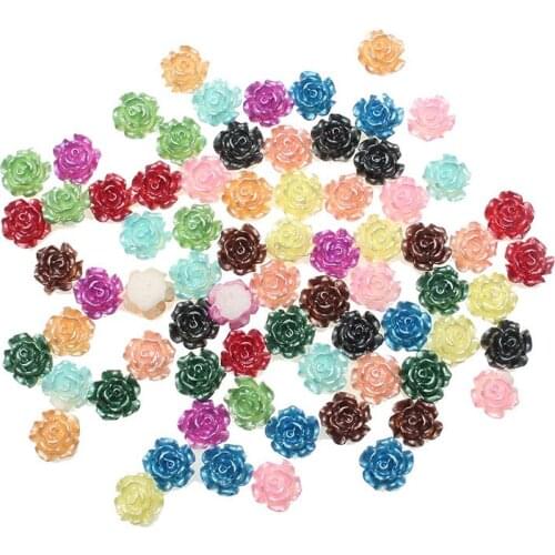 100Pcs Resin Flowers For Nail Art Rhinestones Decorations Crafts Flatback Cabochon Embellishments For Scrapbooking Accessories