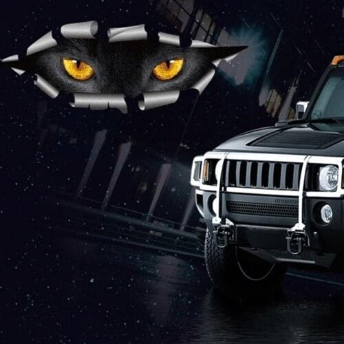 2pcs/set New Car-styling Cat Eye Waterproof Cars All Monster Eyes Styling Auto Accessories Cat Eye Sticker Car Sticker Peeking