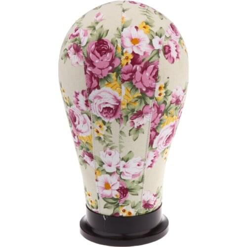 2pcs Beauty Professional Canvas Cork Mannequin Block Head Wig Display with Mount Hole 22"