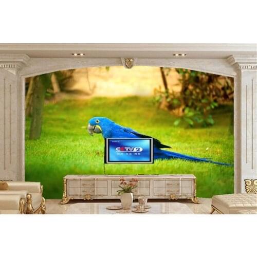 Custom photo 3d murals,Birds Parrots Grass Animals wallpaper,living room sofa tv wall bedroom papel de parede wallpaper 3d mural