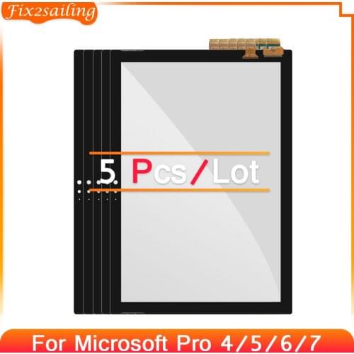 5pcs For Microsoft Surface Pro 4 1724 Pro 4 Pro 5 Pro 6 Pro 7 Touch Screen Digitizer Glass Replacement touch screen 100% Tested