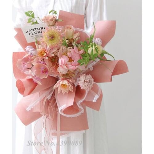 5yards x50cm Lace gauze flowers Wrapping mesh bouquets flower box packaging materials Gift Wrapping Supply