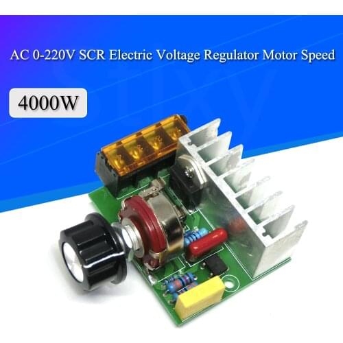 4000W AC 0-220V SCR Electric Voltage Regulator Motor Speed Controller Dimmers Dimming Speed With Temperature Insurance
