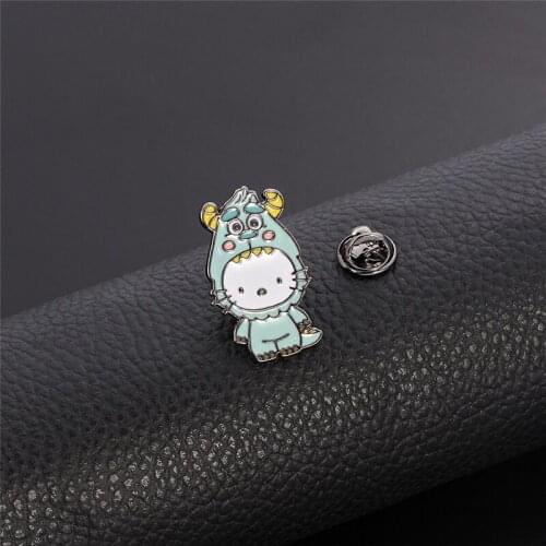 Monsters Mike Cat Enamel Brooch Pins Badge Cartoon Cat Lapel Pins Alloy Clothing Hats backpack Jeans Collocation