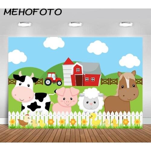 Farm Theme Party Backdrops Animals Child Kid Birthday Party Banner Photography Background Baby Shower Photo Studio Backdrops