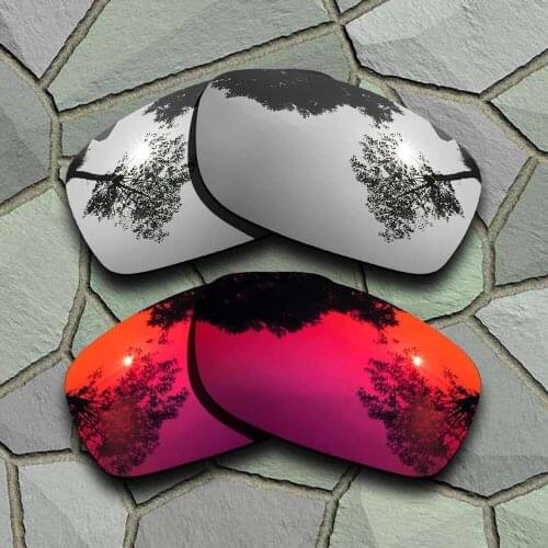 Chrome&Violet Red Sunglasses Polarized Replacement Lenses for Oakley Fives Squared