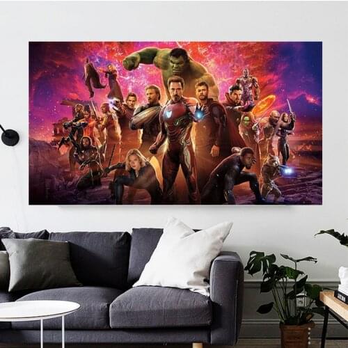 Marvel Avengers Superhero Poster Movie Comics Canvas Painting Anime Mural Childrens Room Print Art Wall Decor Kid Birthday Gift