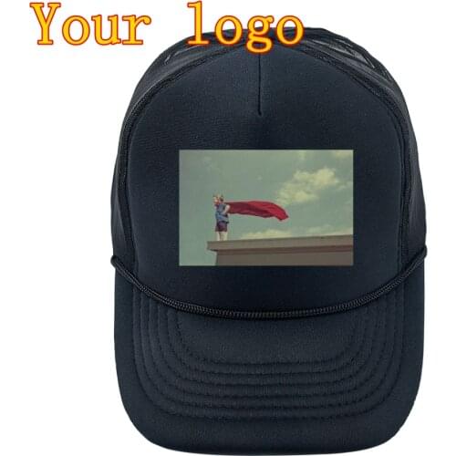 Print Picture Logo Ad Trucker Cap Men Adjustable Solid Color Mesh Breathable Print Logo DIY Dad Hat Baseball Cap