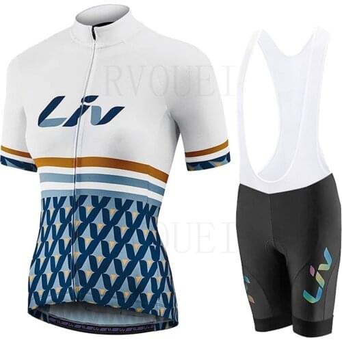 LIV Team Women Cycling Clothing Bicycle Jersey Set Female Ciclismo Girl Cycle Casual Wear Road Bike Bib Short Pant Pad Ciclismo