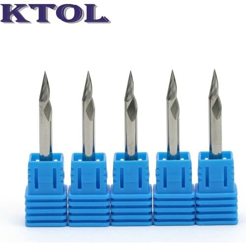 4x40 Degree 0.2-0.3mm Tip V Cutter One Flute Solid Carbide PCB Engraving Bits CNC Router Tools End Mills for Metal Milling Steel