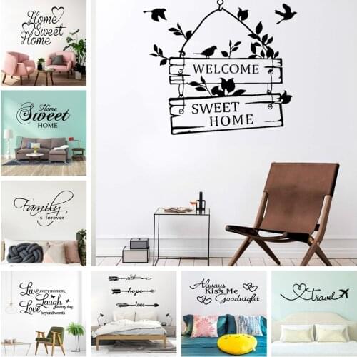 Creative Sweet Home Frase Removable Wall Sticker For Living Room Viny Decals Home Decor Bedroom Phrase Pvc Stickers Mural