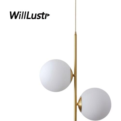 Creative Glass Ball Pendant Lamp Modern Metal Suspension Light Hotel Restaurant Bar Cafe Dinning Bedroom Nordic Hanging Lighting